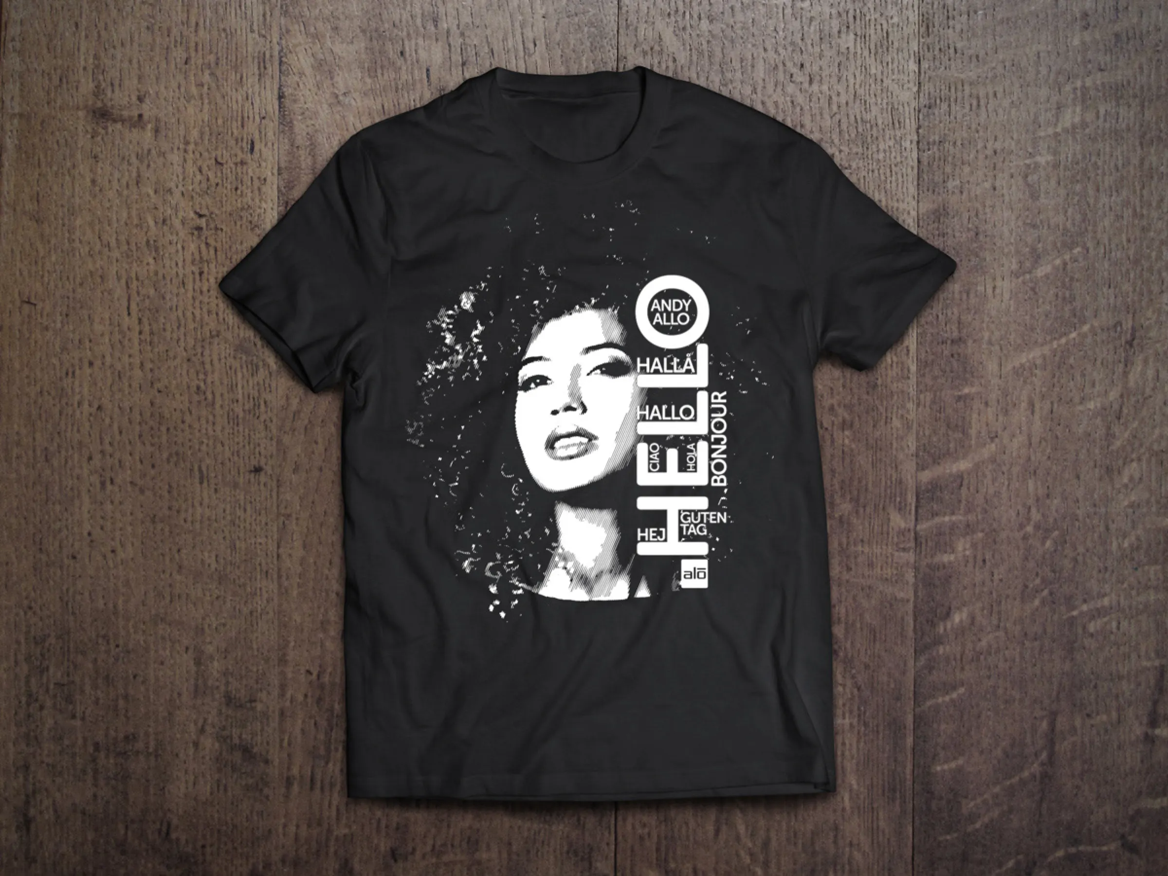 Andy Allo Hello Tour 2015 T-shirt design